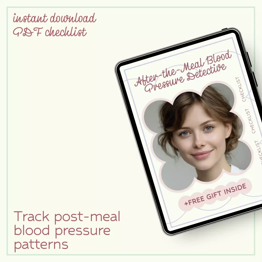 After-the-Meal Blood Pressure Detective Checklist | what affects blood pressure after meals Tracker | Printable Health Log | Post-Meal BP Monitoring Guide