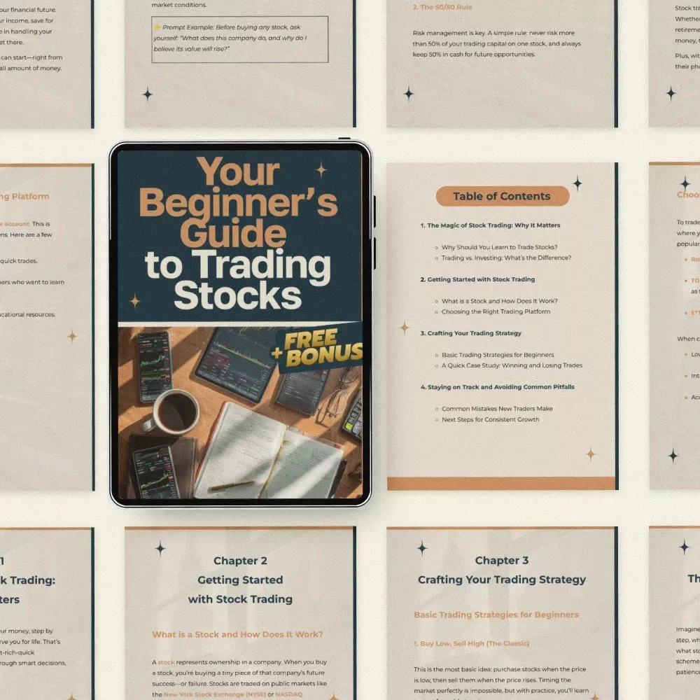 Your Beginner’s Guide to Trading Stocks | Learn How to Trade Stocks Digital Guide for Beginners, Stock Market Basics, Trading Strategy eBook, Instant Download