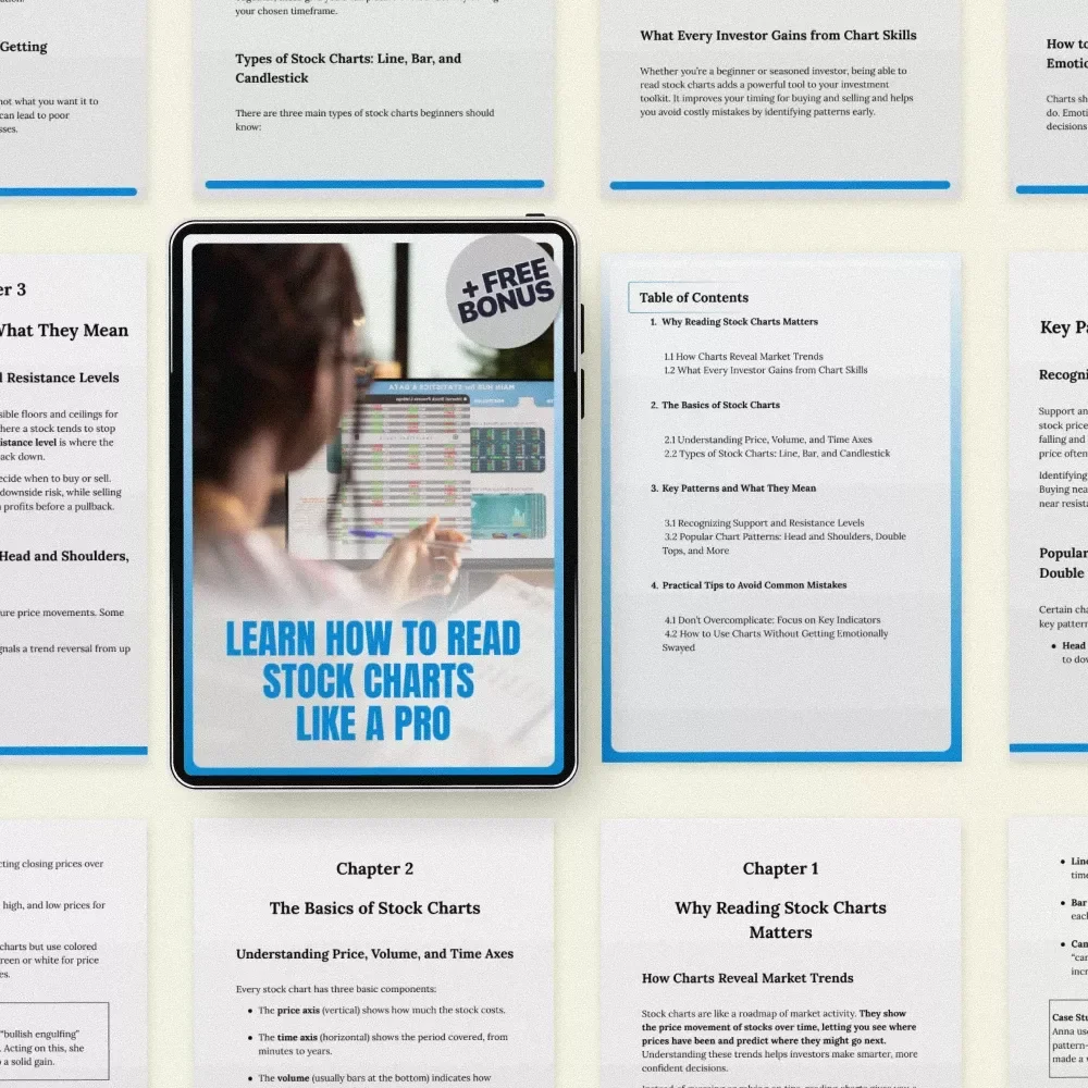 Learn How to Read Stock Charts Like a Pro – Complete Beginner-Friendly Guide to Learn How to Read Stock Charts, Technical Analysis Basics & Chart Patterns eBook Digital Download