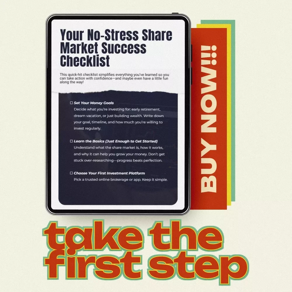 Your No-Stress Share Market Success Checklist – A Beginner-Friendly Guide on how to invest in share market and earn money, Step-by-Step Investing Planner Digital Download