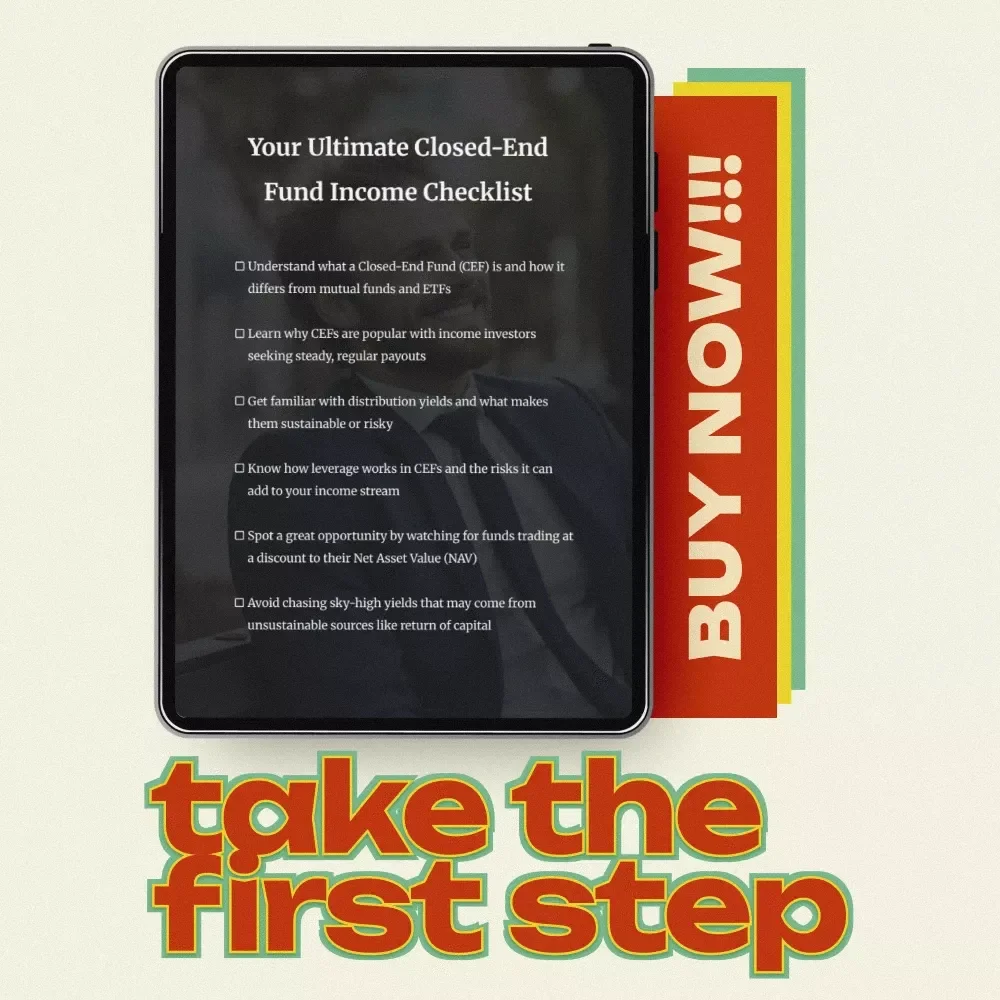Your Ultimate Closed-End Fund Income Checklist | Closed-end funds for income investors Digital Download Guide for Building Steady Passive Income & Smarter Yield Strategies