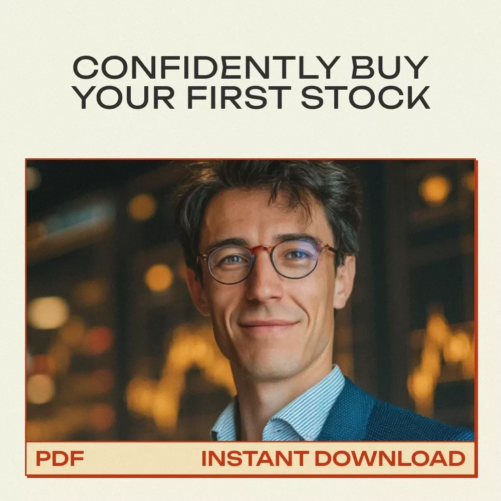 Buy Your First Stock Without the Stress – Beginner Investing eBook Guide on how to buy company stocks, Step-by-Step Stock Market Starter Checklist & Wealth Building Blueprint