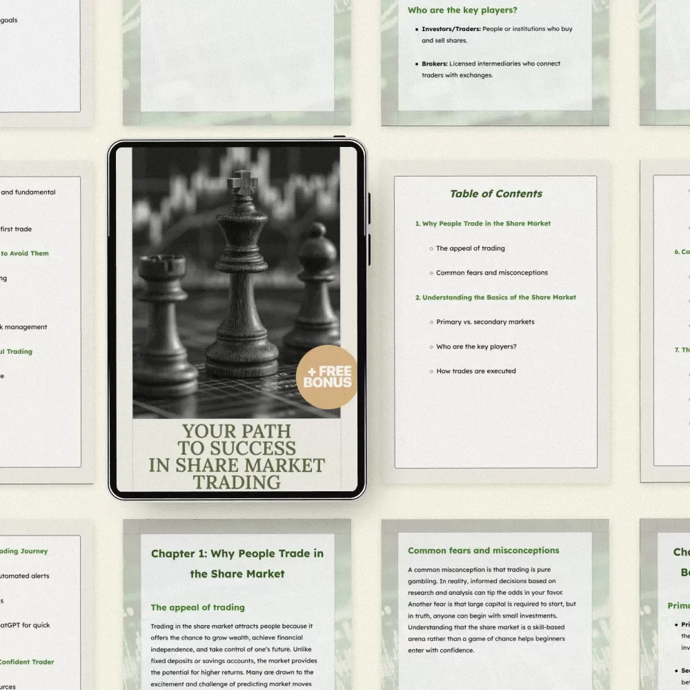Your Path to Success in Share Market Trading – Complete Beginner’s Guide on how to trade in share market | Practical eBook for Smart Investing & Trading Strategies