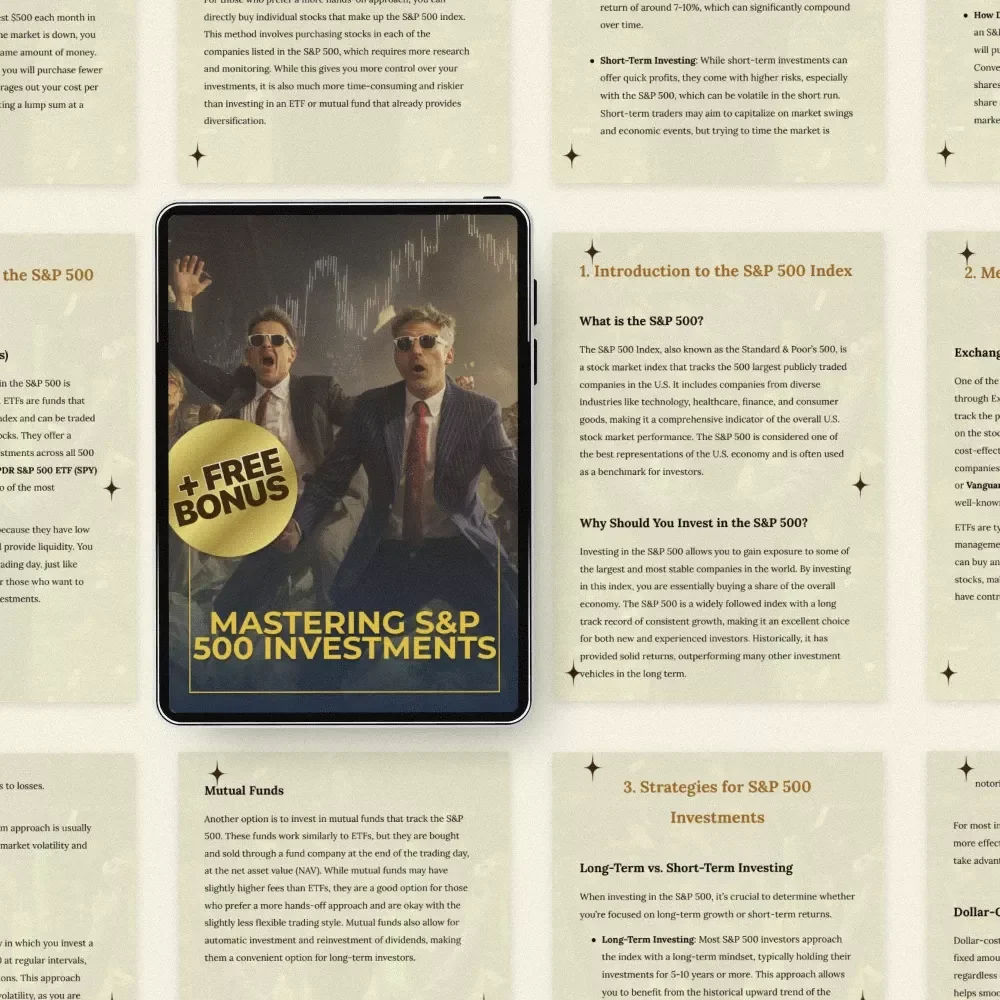 Mastering S&P 500 Investments: A Beginner-Friendly eBook Guide on how to buy the s&p 500 index, Smart ETF & Index Fund Strategies for Long-Term Wealth Building