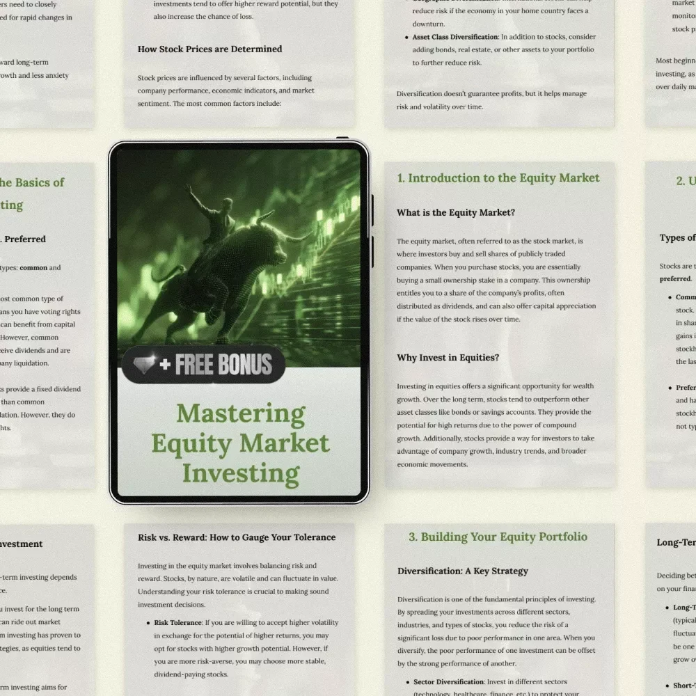 Mastering Equity Market Investing – Complete Guide on how to invest in equity market, Stock Investing Basics, Portfolio Building & Wealth Creation eBook Digital Download
