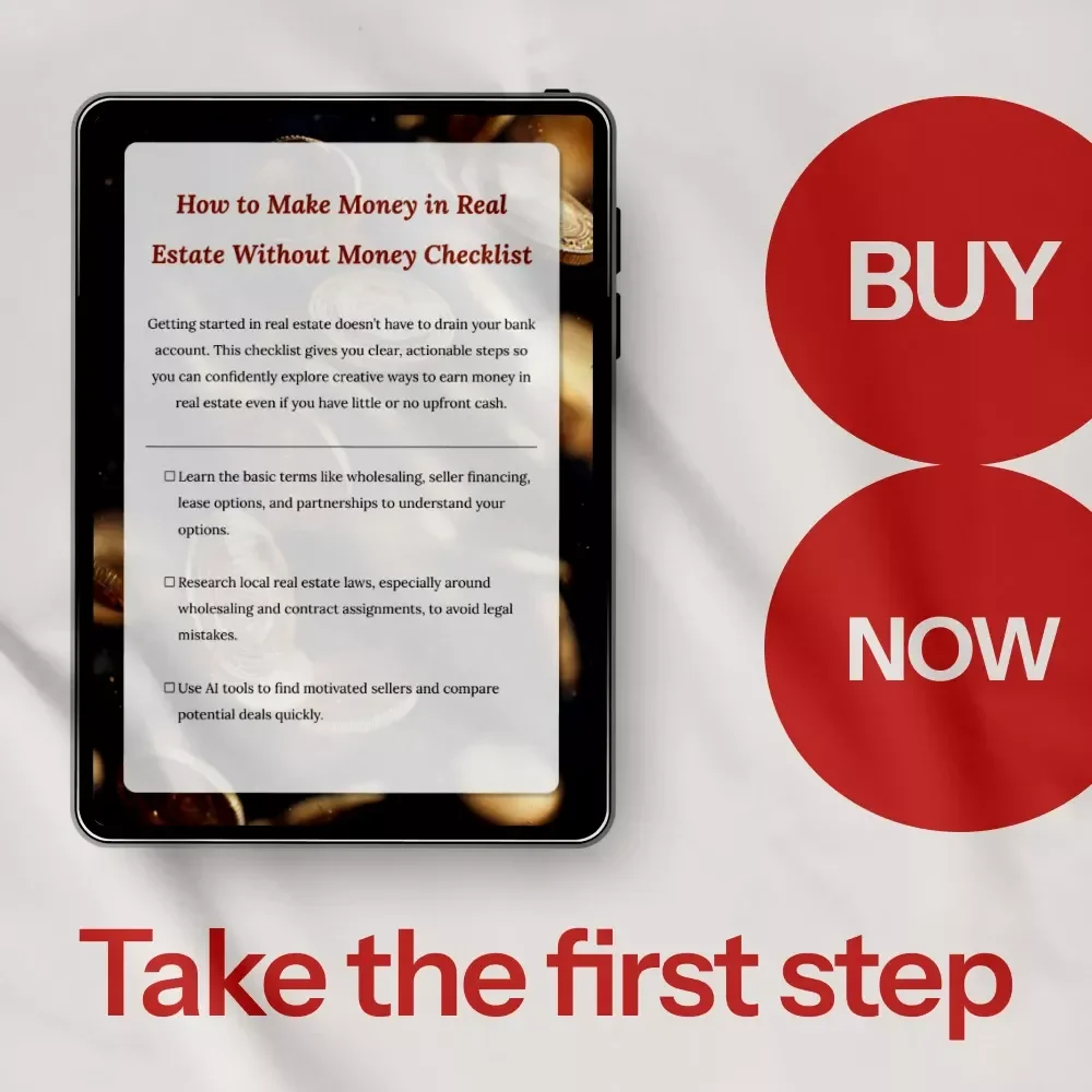 How to Make Money in Real Estate Without Money Checklist