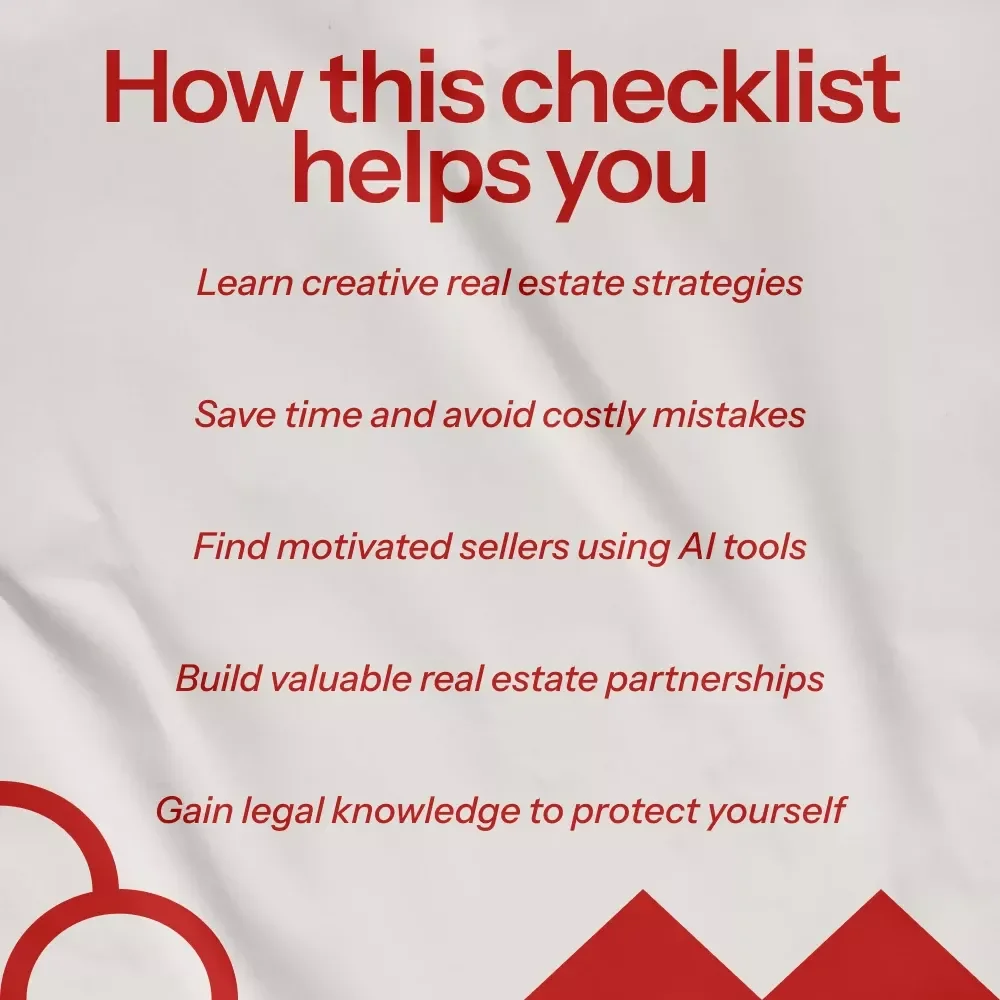 How to Make Money in Real Estate Without Money Checklist