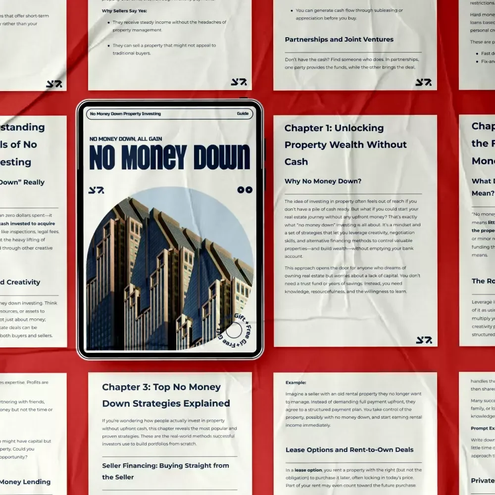 No Money Down, All Gain: The Ultimate Guide to No Money Down Property Investing for Beginners & Aspiring Real Estate Investors (Digital eBook Download)