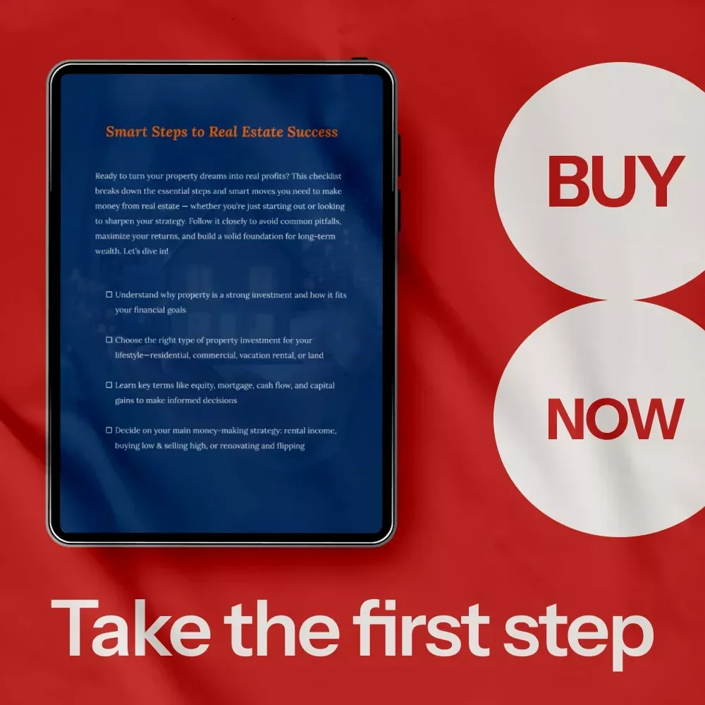 Smart Steps to Real Estate Success Checklist – How to Make Money Off Property, Beginner to Advanced Property Investment Guide, Rental & Flipping Strategy Planner