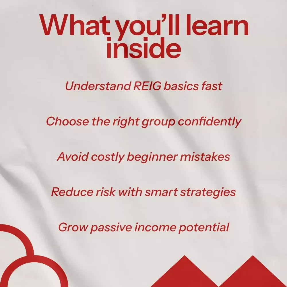 Real Estate Investment Groups Made Simple – Beginner-Friendly Guide on How to Invest in REIG | Digital Download REIG Investing eBook