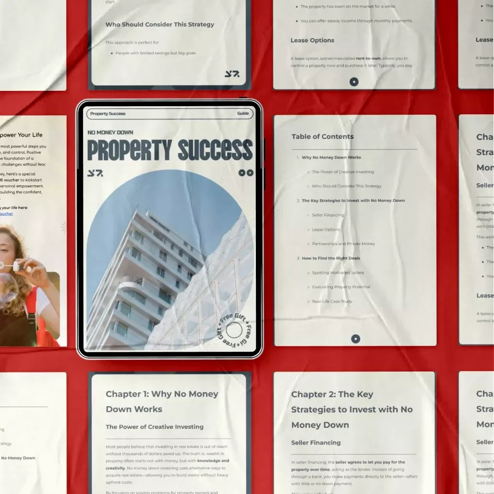 No Money Down Property Success – The Ultimate Guide to No Money Down Property Investing for Beginners & Aspiring Real Estate Investors (Digital Download)
