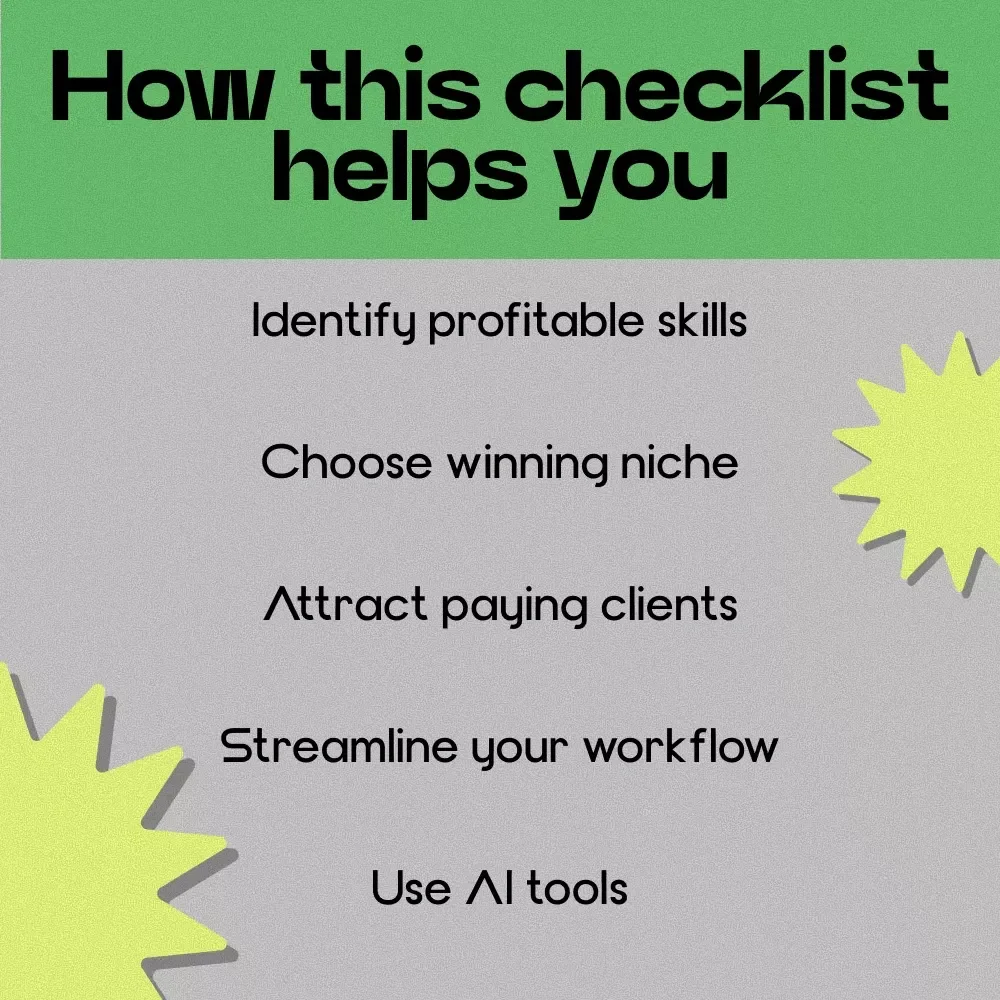 High-Income Side Hustle Checklist | High-Income Skills for Side Hustle Printable Guide | Digital Download for Beginners & Creators