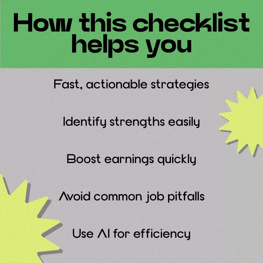 Quick-Start Checklist Easy Jobs That Pay Well
