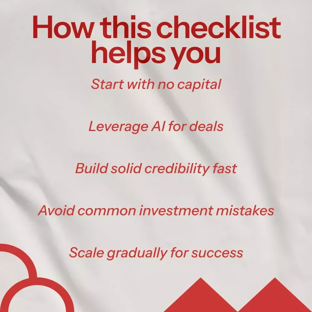 Quick-Start Checklist for Real Estate Investing with No Money - Unlock Real Estate Success Without Cash Upfront