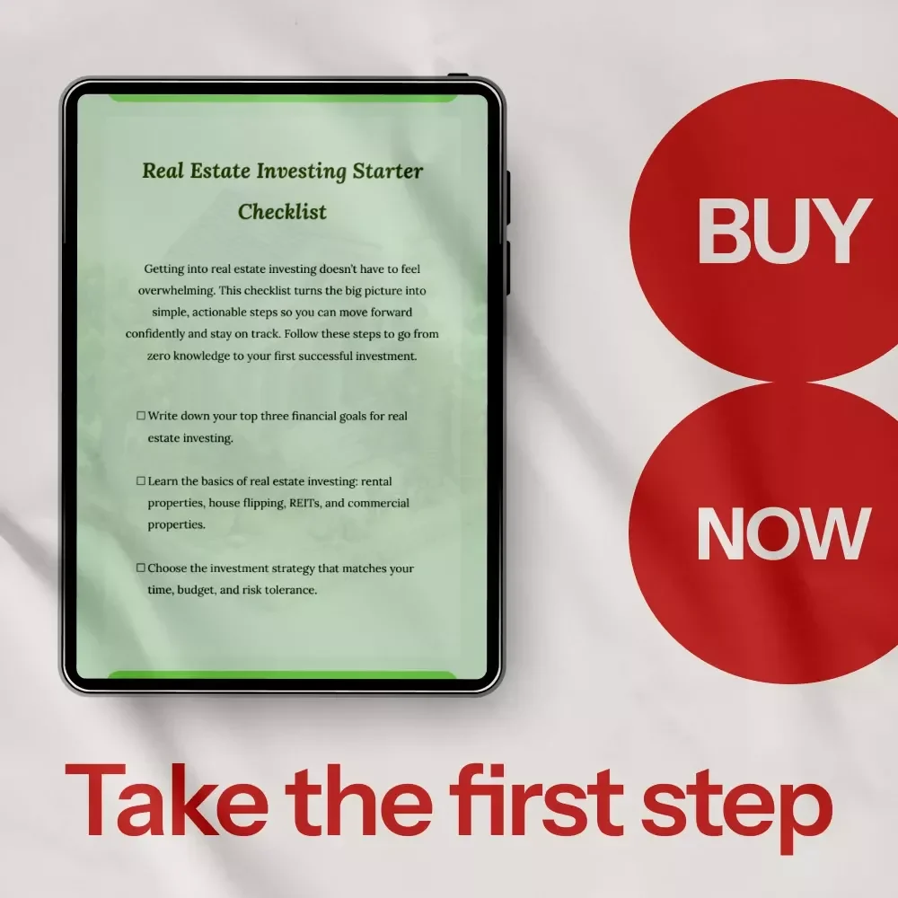 Real Estate Investing Starter Checklist – How to Get Started in Real Estate Investing Digital Download for Beginners, Step-by-Step Investment Planning Guide