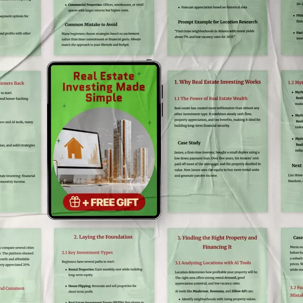 Real Estate Investing Made Simple – Beginner-Friendly Guide on How to Get Started in Real Estate Investing, Digital Download eBook for New Investors & Wealth Builders