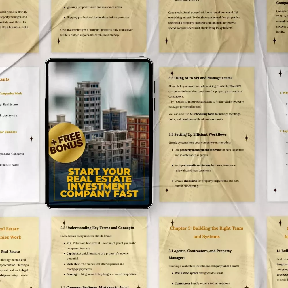 Start Your Real Estate Investment Company Fast - A Step-by-Step Guide to Building Your Own Investment Business