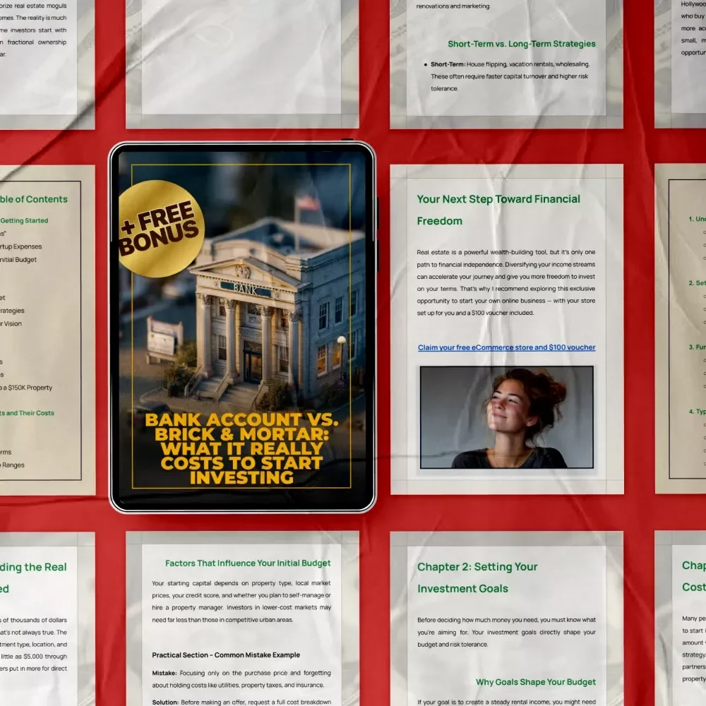 Bank Account vs. Brick & Mortar: What It Really Costs to Start Investing - eBook Guide for Real Estate Investment