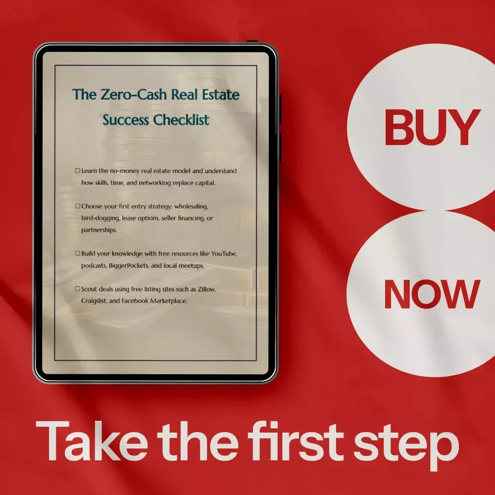 The Zero-Cash Real Estate Success Checklist: How to Start a Real Estate Business Without Money