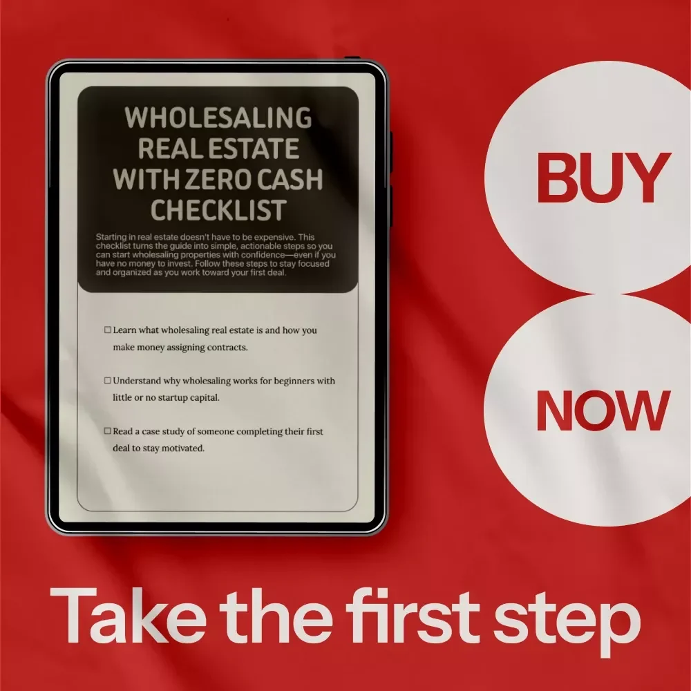 Wholesaling Real Estate with Zero Cash Checklist – Your Step-by-Step Guide to Starting with No Money