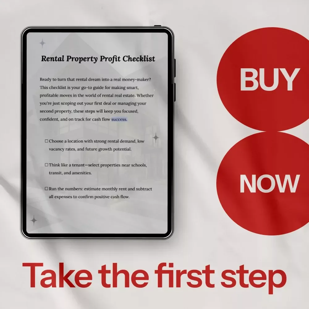 Rental Property Profit Checklist – How to Make Money from a Rental Property Digital Download for Real Estate Investors & Landlords