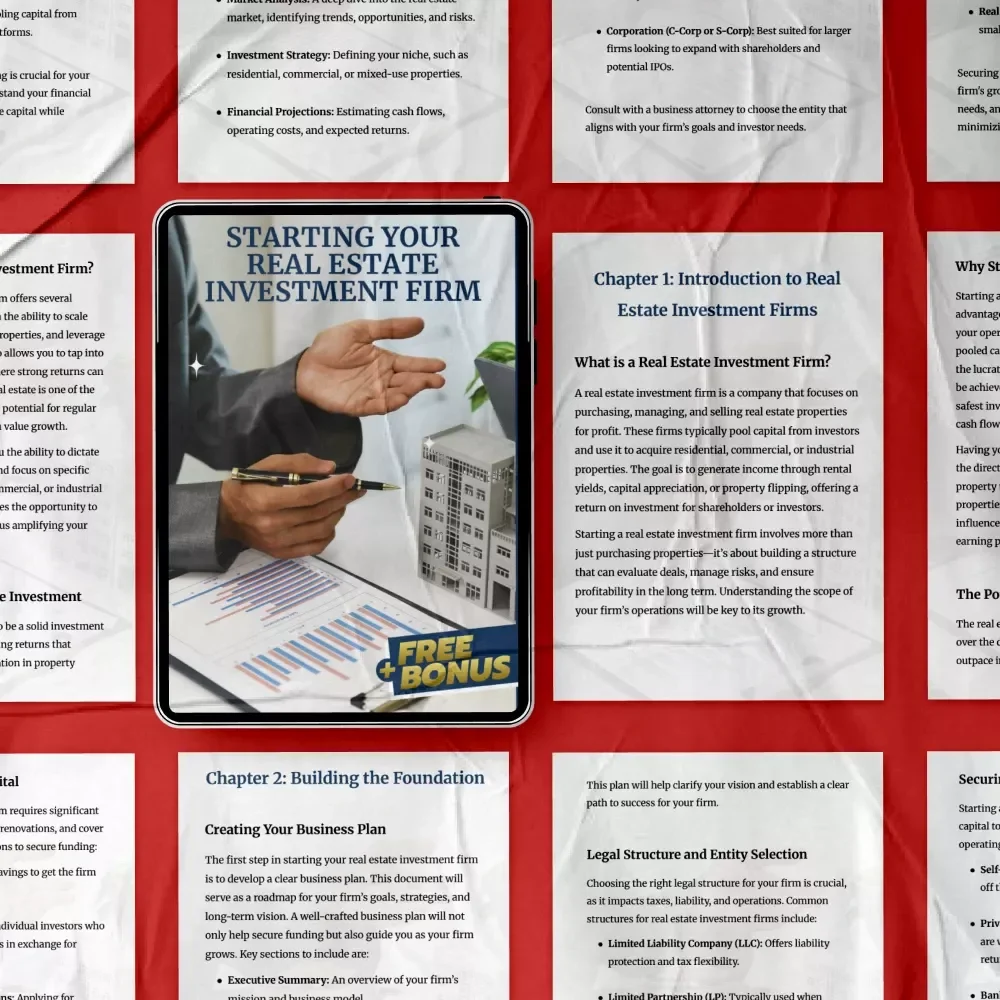 Starting Your Real Estate Investment Firm – The Ultimate Guide on how to start a real estate investment firm & Build a Profitable Property Business