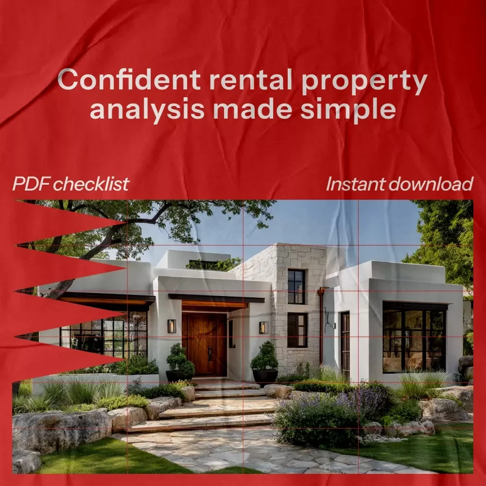 Rental Property Evaluation Checklist – Real Estate Investor Guide on how to evaluate a rental property, Cash Flow & ROI Analysis Worksheet, Instant Digital Download