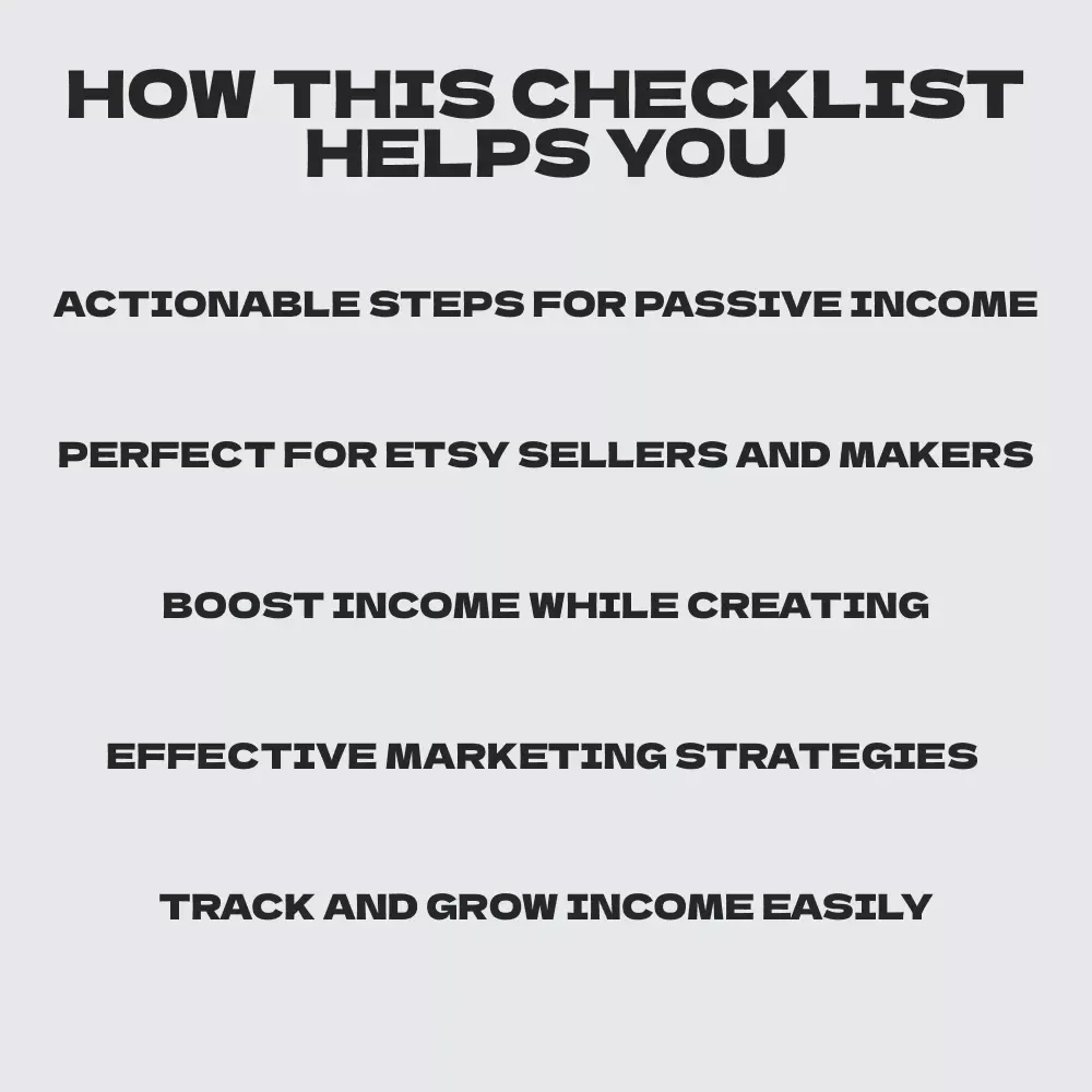 The Craft Maker’s Quick & Clever Passive Income Checklist for Etsy Sellers and Craft Makers