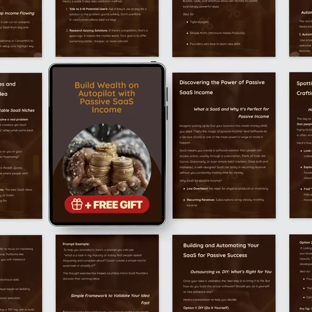 Build Wealth on Autopilot with Passive SaaS Income – Developing Passive SaaS Income Streams Guide for Beginners & Entrepreneurs, Step-by-Step Digital Download
