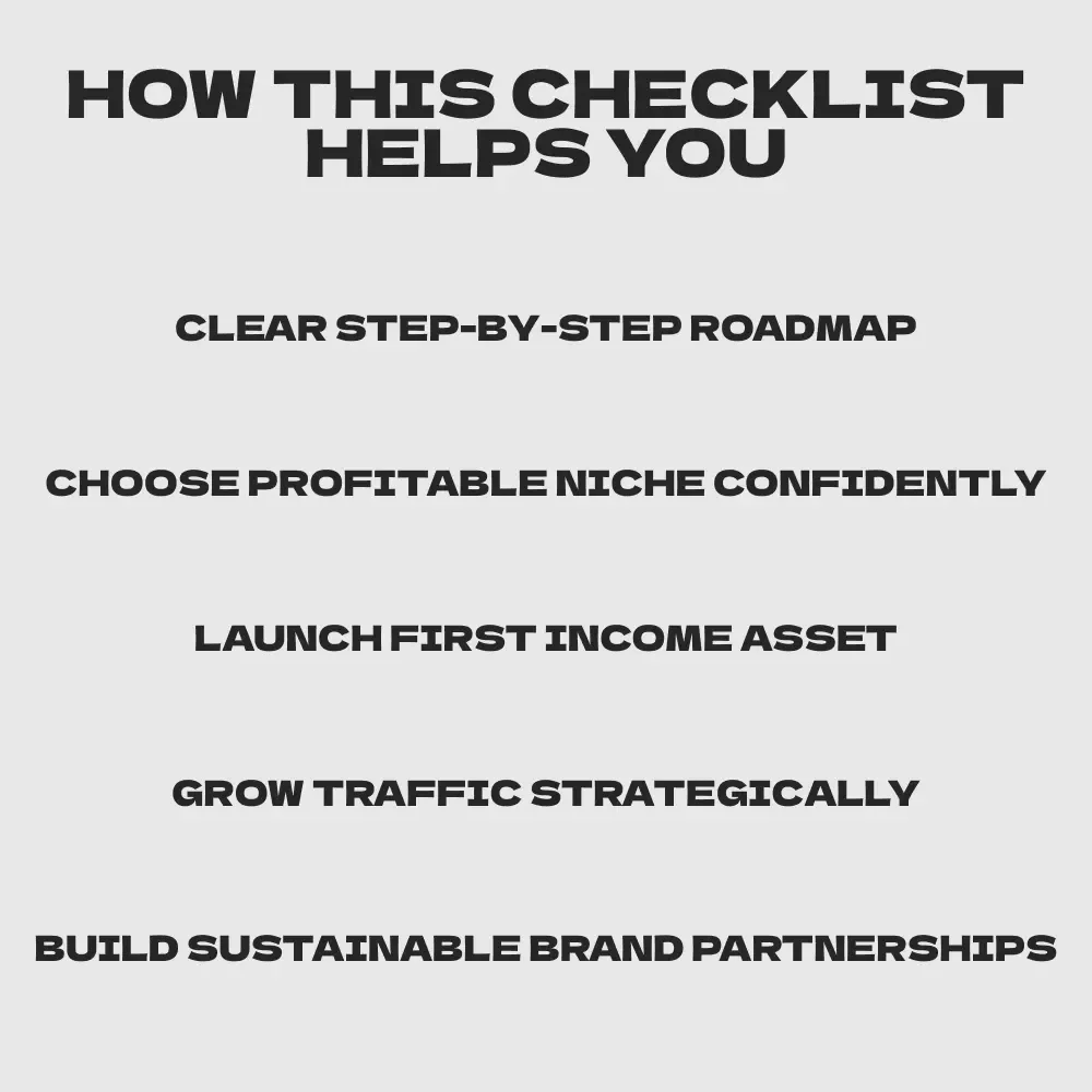The Wander & Earn Action Checklist: Passive Income for Travel Bloggers Digital Download Guide to Affiliate Marketing, Digital Products & Ad Revenue