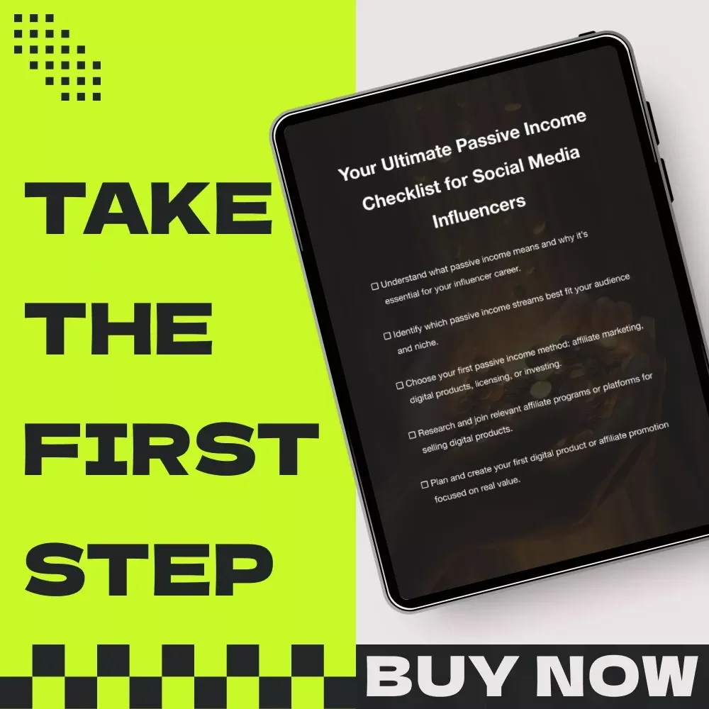 Your Ultimate Passive Income Checklist for Social Media Influencers – Passive income for social media influencers Digital Download Guide for Creators & Content Entrepreneurs
