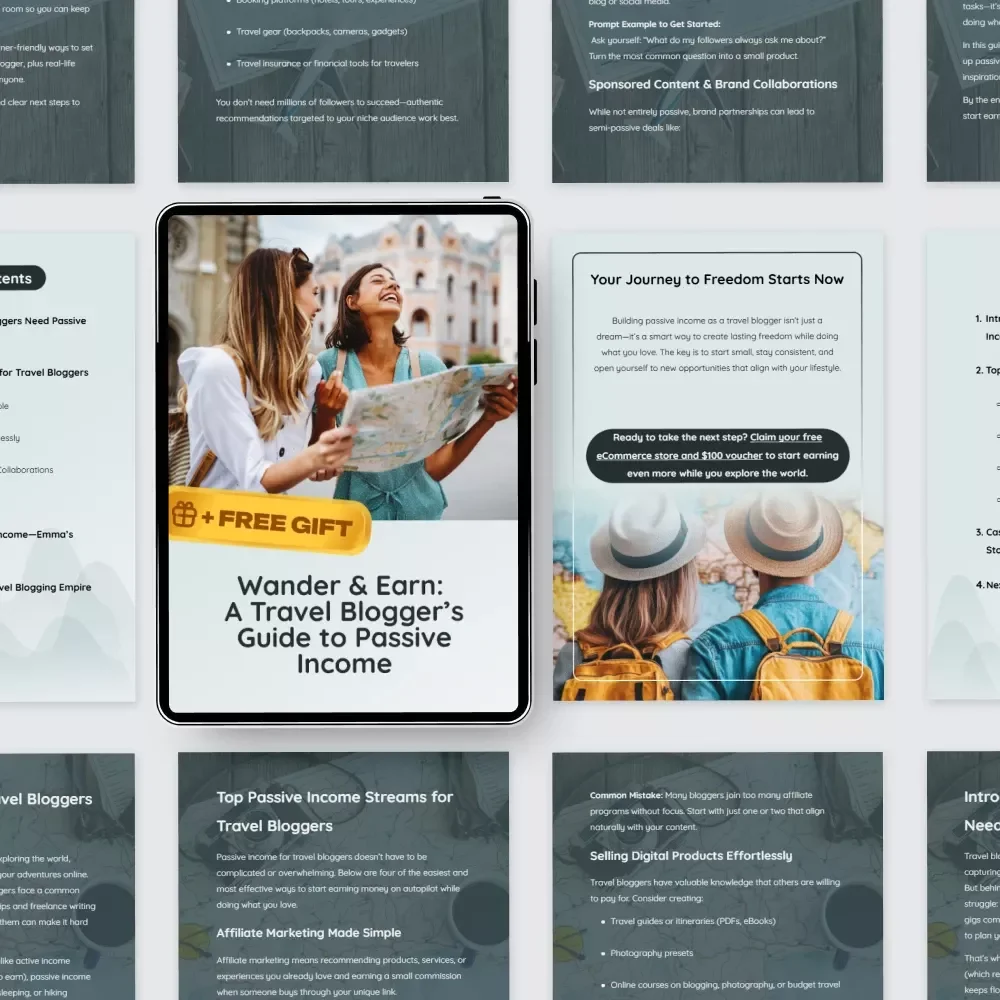 Wander & Earn: A Travel Blogger’s Guide to Passive Income – Passive Income for Travel Bloggers Digital Guide, Monetization Blueprint, Online Business eBook Download