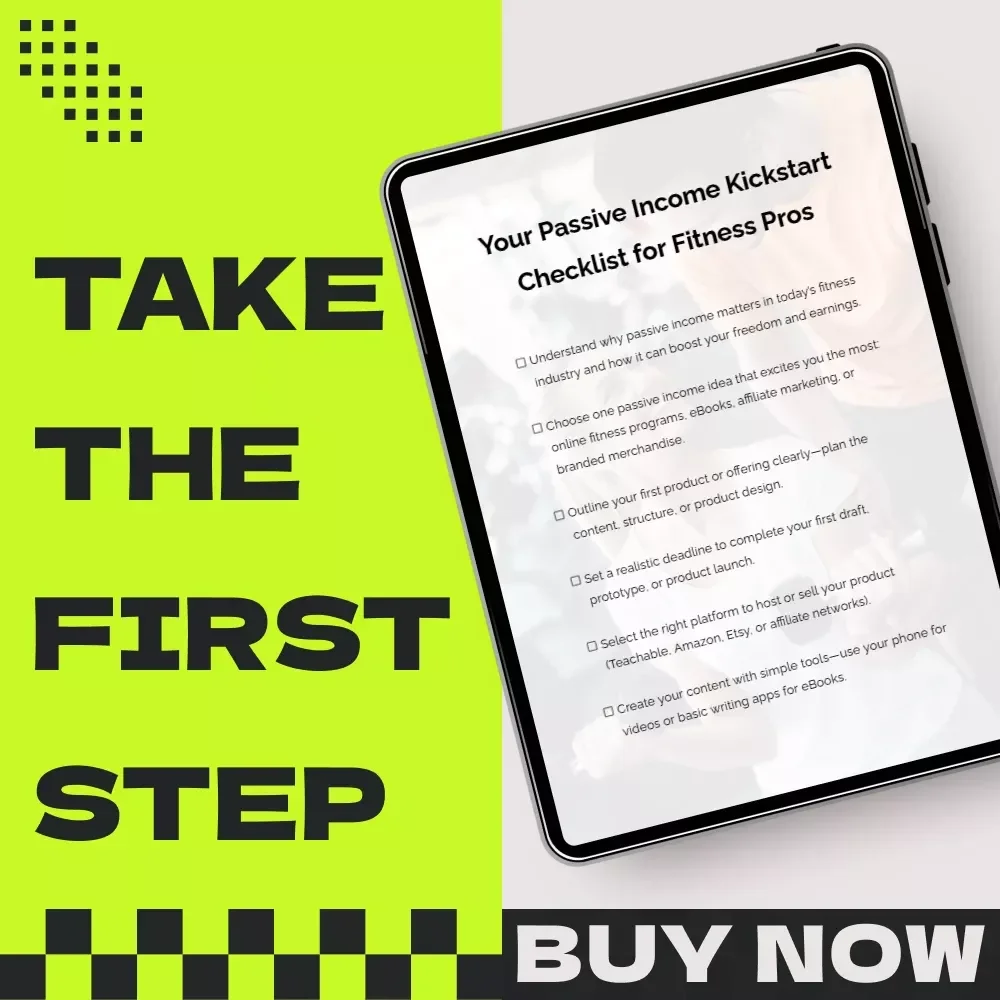 Your Passive Income Kickstart Checklist for Fitness Pros – Passive income strategies for fitness professionals, Online Fitness Business Planner, Digital Download