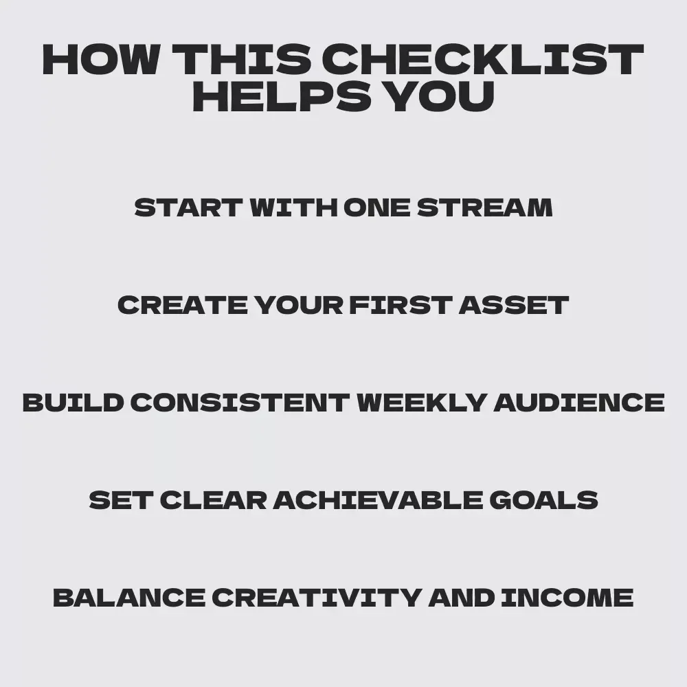 The Musician’s Passive Income Power Checklist – Passive income for musicians and performers Digital Download for Creators, Bands & Independent Artists