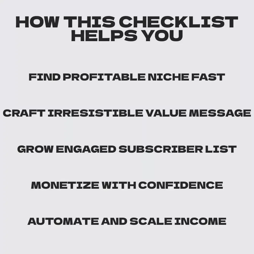 The Ultimate Newsletter Goldmine Checklist | Subscription-based newsletter passive income Step-by-Step Launch & Monetization Guide for Creators & Entrepreneurs