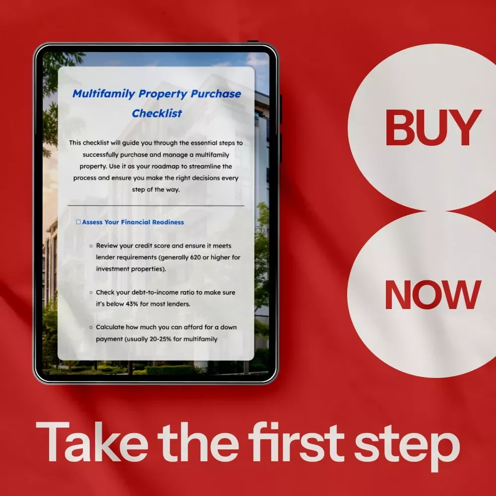 Multifamily Property Purchase Checklist – Real Estate Investor Digital Download | Step-by-Step Guide on how to buy a multifamily property | Rental Property Investment Checklist for Beginners & Landlords