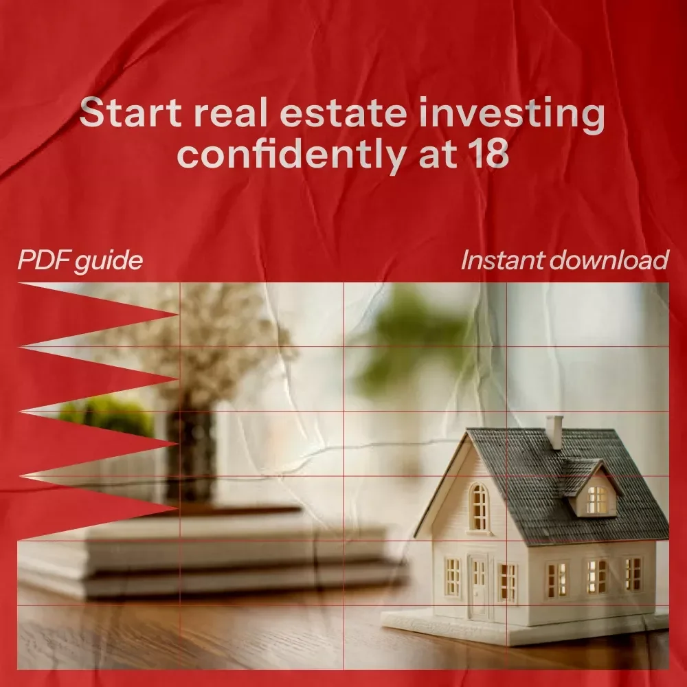 A Complete Beginner’s Guide to Getting Into Real Estate at 18 – Step-by-Step eBook on how to get into real estate at 18, Teen Investing Blueprint & Wealth Building Starter Guide