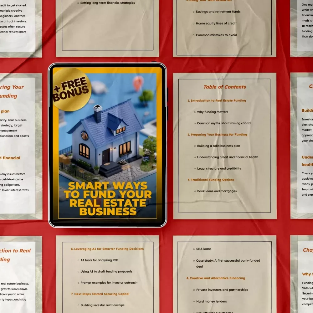 Smart Ways to Fund Your Real Estate Business – Complete Guide on how to get funding for real estate business, Real Estate Funding eBook, Investor & Loan Strategy Handbook