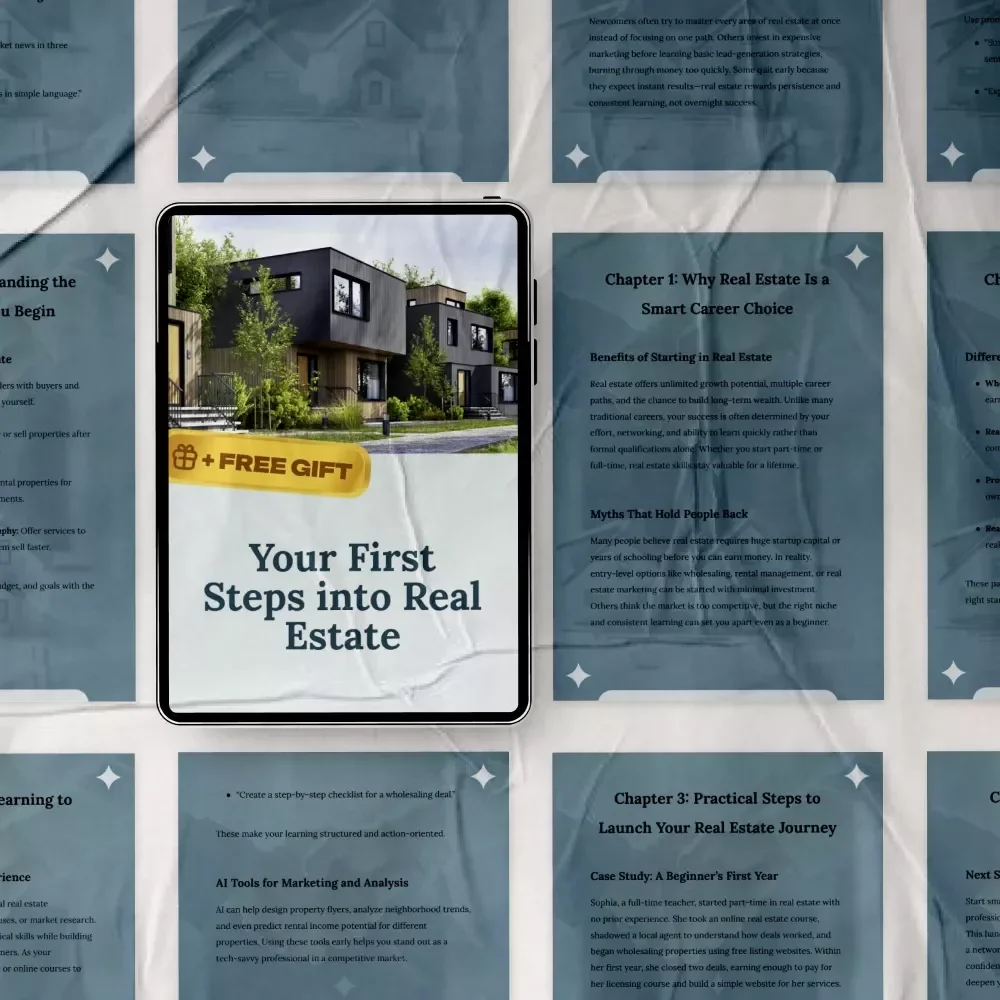 Your First Steps into Real Estate – Beginner’s Guide on how can i get started in real estate, Digital Download Career Starter eBook & Checklist