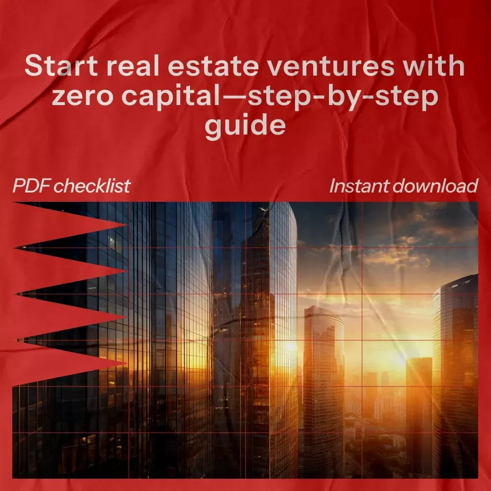 Real Estate Startup Checklist with Zero Capital - How to Start a Real Estate Business with No Money
