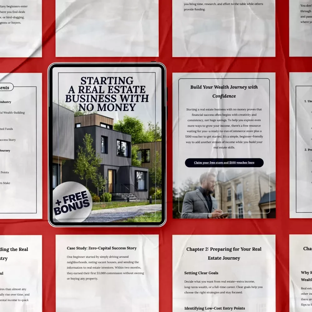 Starting a Real Estate Business with No Money - eBook Guide to Launching Your Real Estate Journey with Zero Capital