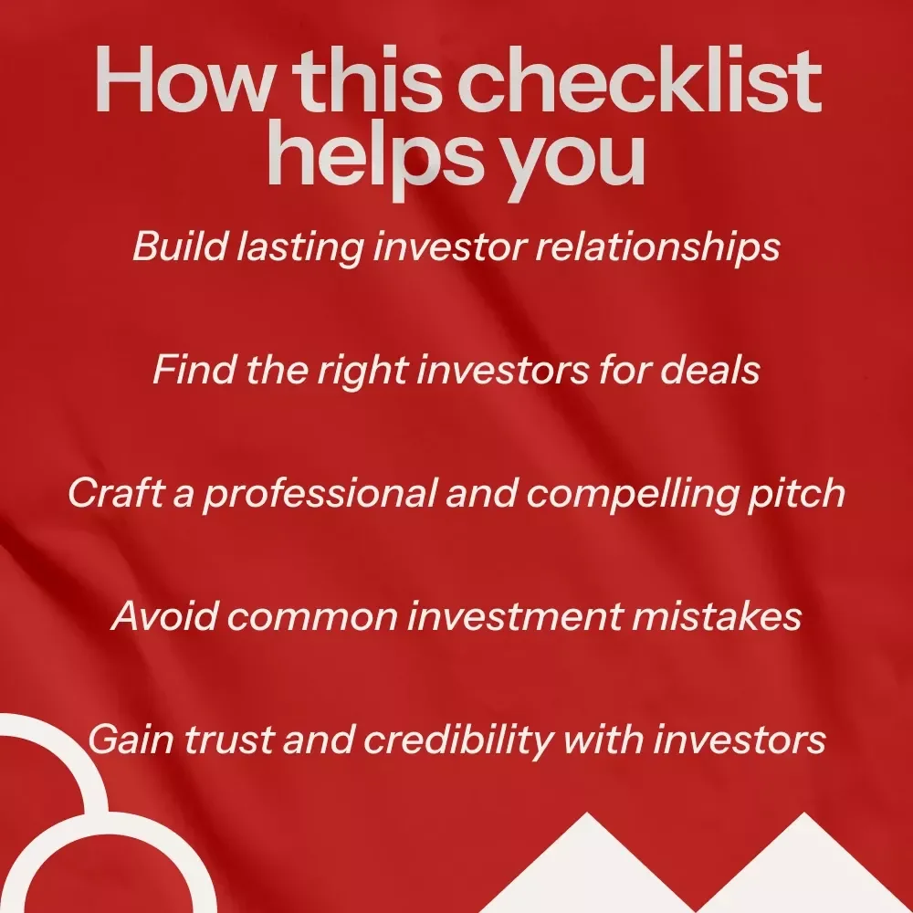 Real Estate Investor Connection Checklist: How to Locate Real Estate Investors for Your Deals