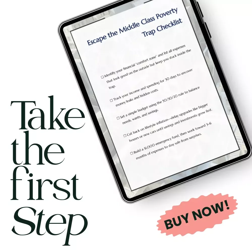 Escape the Middle Class Poverty Trap Checklist – Printable Financial Freedom Planner to Break the Middle Class Poverty Trap, Budgeting & Wealth Building Digital Download