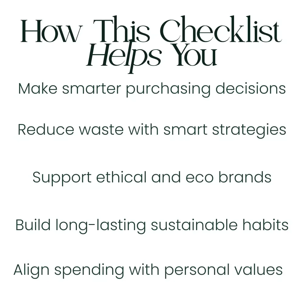 Sustainable Consumption Checklist: Your Path to a Greener Future – Eco-Friendly Shopping Planner, Conscious Lifestyle Digital Download