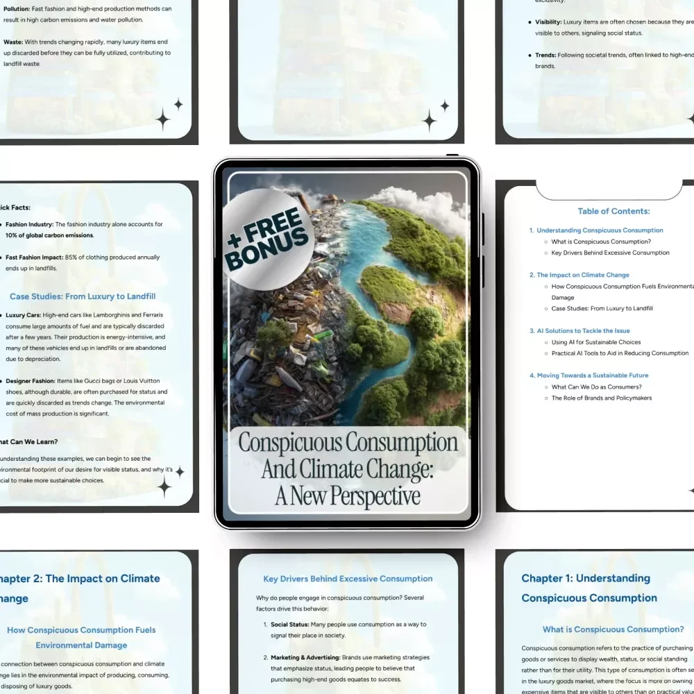 Conspicuous Consumption and Climate Change: A New Perspective | Sustainable Living Guide on conspicuous consumption climate change, Ethical Consumer eBook & AI Sustainability Checklist