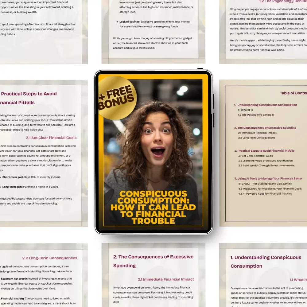 Conspicuous Consumption: How It Can Lead to Financial Trouble – Personal Finance Guide, Budgeting eBook, Wealth Building & Smart Investment Digital Download
