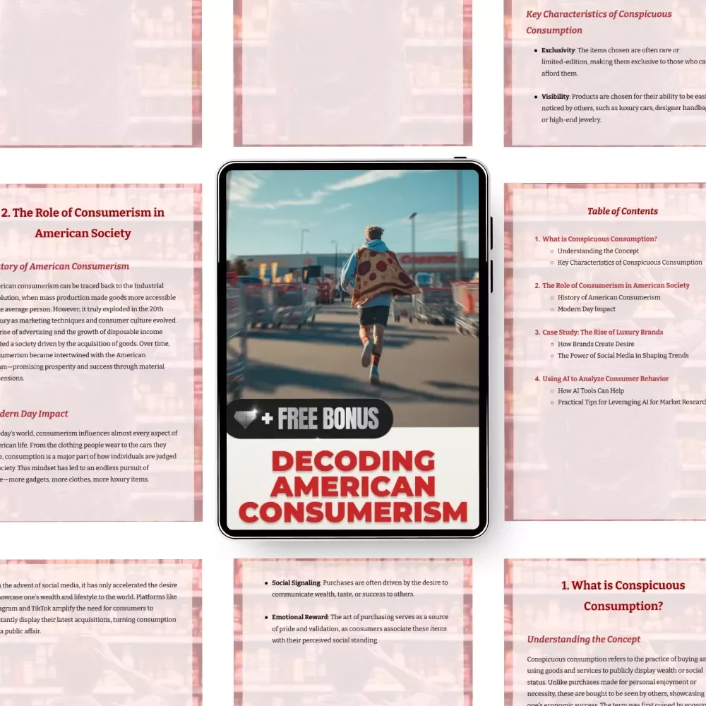 Decoding American Consumerism: A Practical Guide to Conspicuous Consumption & American Consumerism Trends, Luxury Brands, and AI-Driven Consumer Behavior Insights