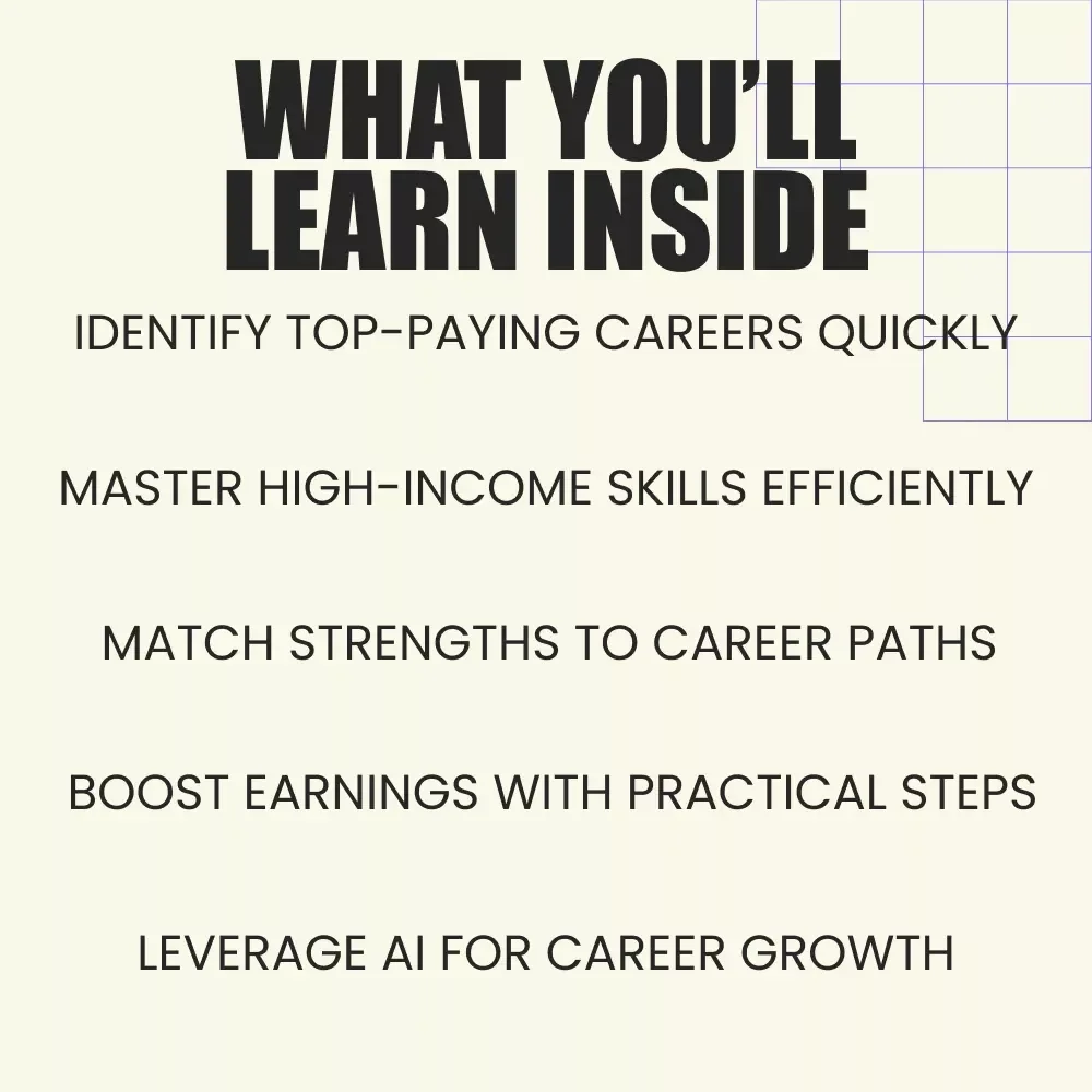 Top Careers and Skills to Earn High Income eBook – High-Income Careers Guide, High-Income Skills Checklist, Digital Download for Career Growth