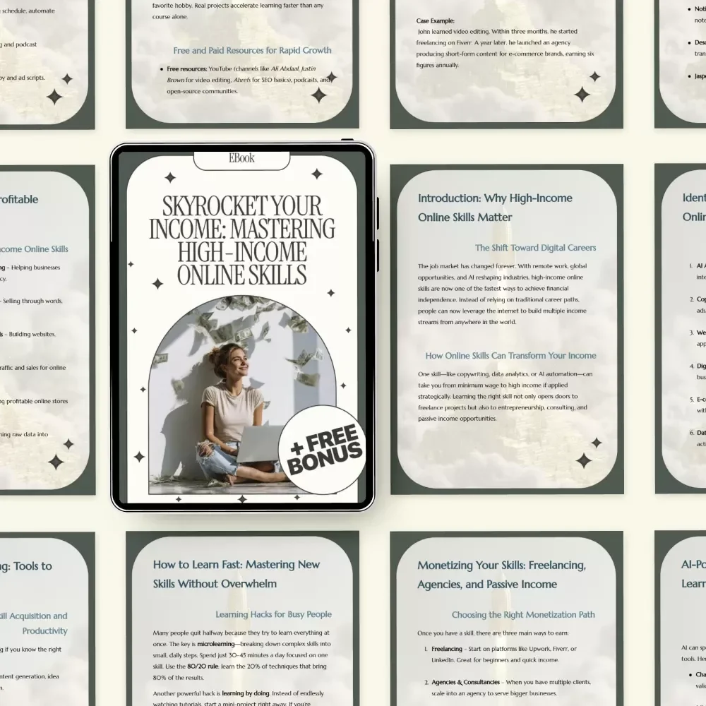 Skyrocket Your Income: Mastering High-Income Online Skills – The Ultimate Ebook Guide to Learning & Monetizing High-Income Online Skills