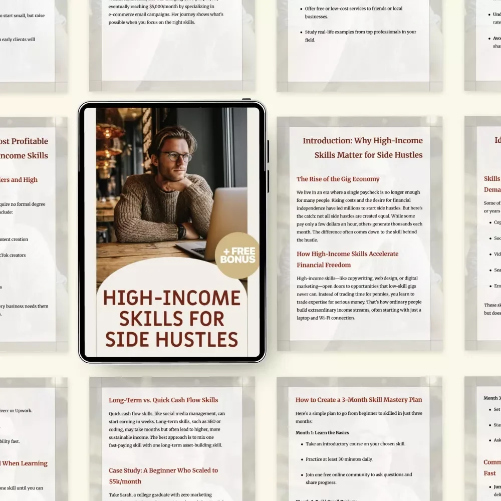 High-Income Skills for Side Hustles – The Ultimate Ebook Guide to Mastering High-Income Skills for Side Hustle Success & Financial Freedom